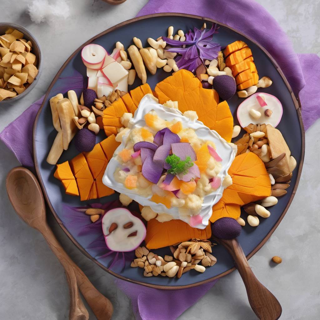 Cheez Whiz Yam Bake with Crispy Taro Chip Topping